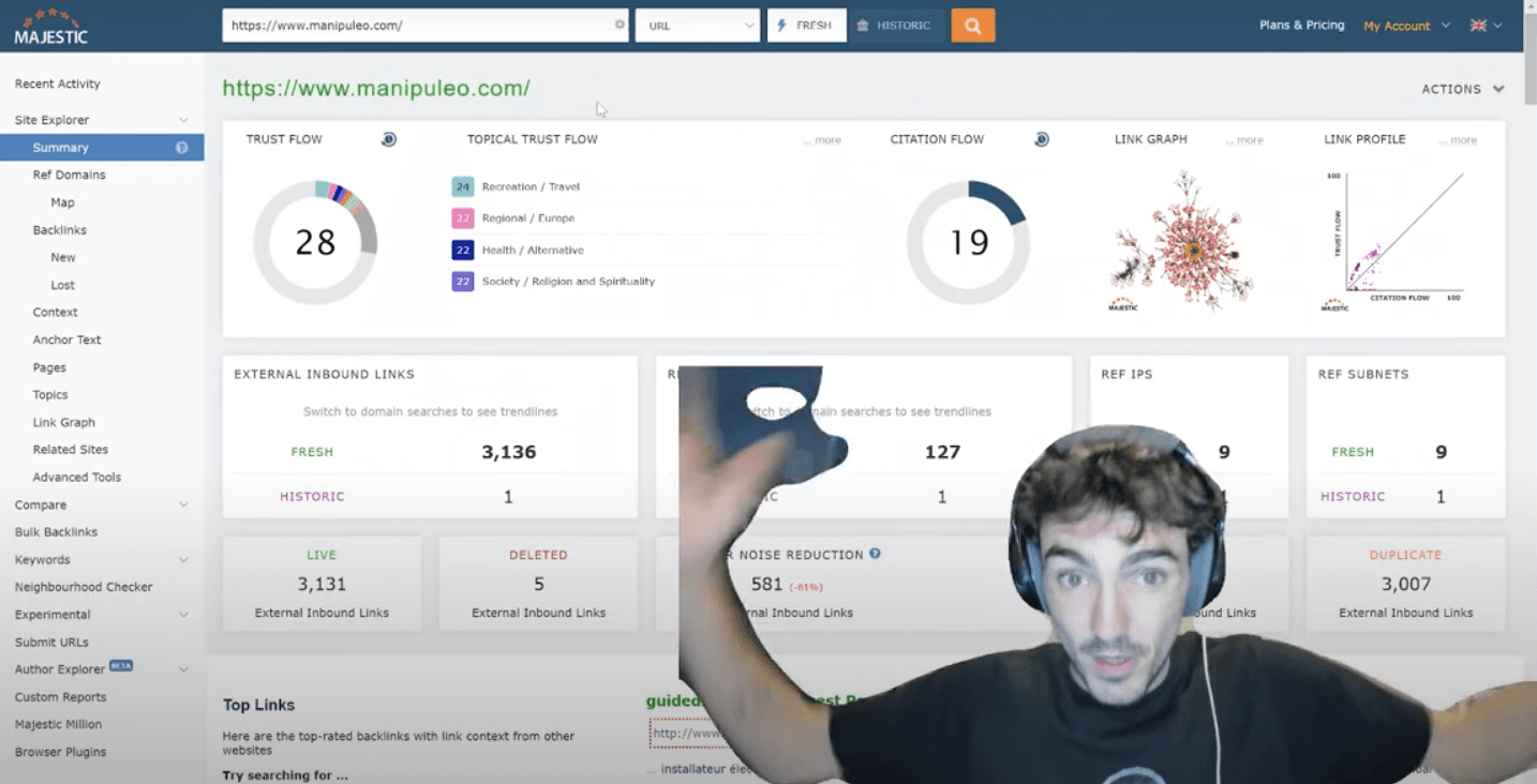 manipulation trust flow sur majestic