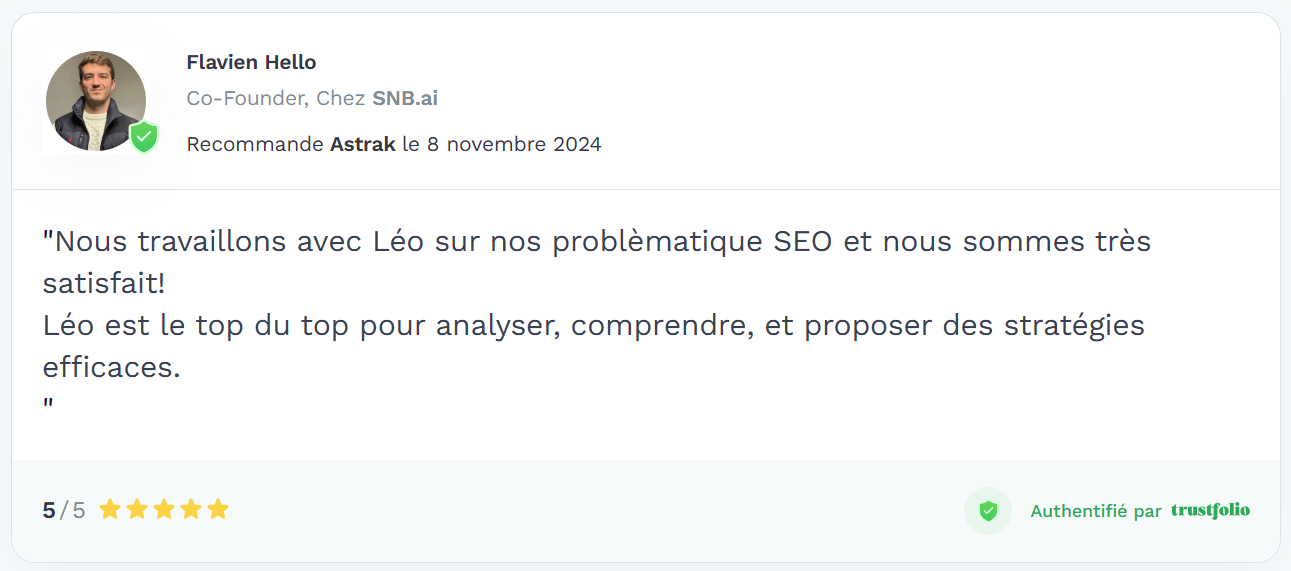 Témoignage client SNB.ai - Stratégie SEO SaaS