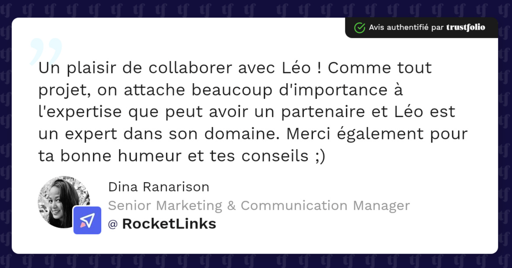 Témoignage client RocketLinks - Netlinking et visibilité